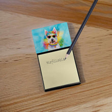 Load image into Gallery viewer, Westie Hippie Dawg Sticky Note Holder- Refiilable Desk Accessory Note Pad