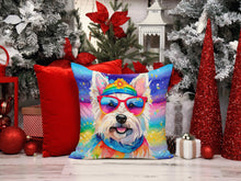Load image into Gallery viewer, Westie Hippie Dawg Throw Pillow - 14x14 Decorative Pillow – Art for Your Home &amp; Patio
