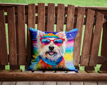 Load image into Gallery viewer, Westie Hippie Dawg Throw Pillow - 14x14 Decorative Pillow – Art for Your Home &amp; Patio