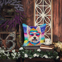 Load image into Gallery viewer, Westie Hippie Dawg Fabric Decorative Pillow