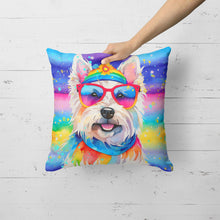 Load image into Gallery viewer, Westie Hippie Dawg Fabric Decorative Pillow