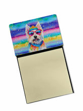 Load image into Gallery viewer, Westie Hippie Dawg Sticky Note Holder- Refiilable Desk Accessory Note Pad