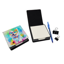 Load image into Gallery viewer, Westie Hippie Dawg PU Leather Note Paper Holder
