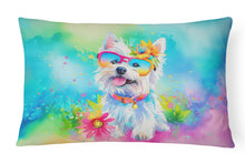 Load image into Gallery viewer, Westie Hippie Dawg Fabric Decorative Pillow