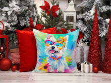Load image into Gallery viewer, Westie Hippie Dawg Throw Pillow - 14x14 Decorative Pillow – Art for Your Home &amp; Patio