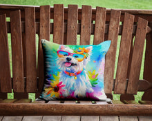 Load image into Gallery viewer, Westie Hippie Dawg Throw Pillow - 14x14 Decorative Pillow – Art for Your Home &amp; Patio