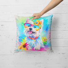 Load image into Gallery viewer, Westie Hippie Dawg Fabric Decorative Pillow