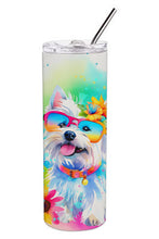 Load image into Gallery viewer, Westie Hippie Dawg Stainless Steel Skinny Tumbler