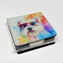 Load image into Gallery viewer, Westie Hippie Dawg PU Leather Note Paper Holder