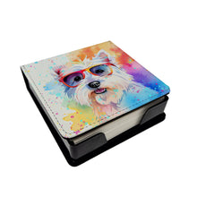 Load image into Gallery viewer, Westie Hippie Dawg PU Leather Note Paper Holder