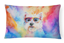 Load image into Gallery viewer, Westie Hippie Dawg Fabric Decorative Pillow