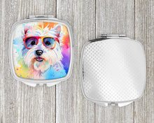 Load image into Gallery viewer, Westie Hippie Dawg Compact Mirror – Stylish Purse Mirror with Artistic Covers