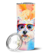 Load image into Gallery viewer, Westie Hippie Dawg Stainless Steel Skinny Tumbler