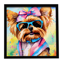 Load image into Gallery viewer, Yorkshire Terrier Hippie Dawg Framed Metal Print