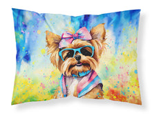 Load image into Gallery viewer, Yorkshire Terrier Hippie Dawg Standard Pillowcase – Artistic Decorative Front, White Back