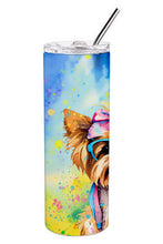 Load image into Gallery viewer, Yorkshire Terrier Hippie Dawg Stainless Steel Skinny Tumbler