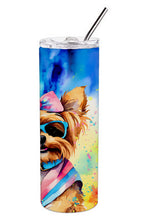 Load image into Gallery viewer, Yorkshire Terrier Hippie Dawg Stainless Steel Skinny Tumbler