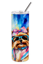 Load image into Gallery viewer, Yorkshire Terrier Hippie Dawg Stainless Steel Skinny Tumbler