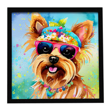 Load image into Gallery viewer, Yorkshire Terrier Hippie Dawg Framed Metal Print