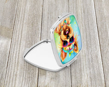 Load image into Gallery viewer, Yorkshire Terrier Hippie Dawg Compact Mirror – Stylish Purse Mirror with Artistic Covers