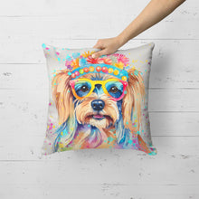 Load image into Gallery viewer, Yorkshire Terrier Hippie Dawg Fabric Decorative Pillow