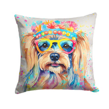 Load image into Gallery viewer, Yorkshire Terrier Hippie Dawg Fabric Decorative Pillow
