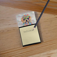 Load image into Gallery viewer, Yorkshire Terrier Hippie Dawg Sticky Note Holder- Refiilable Desk Accessory Note Pad