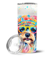 Load image into Gallery viewer, Yorkshire Terrier Hippie Dawg Stainless Steel Skinny Tumbler