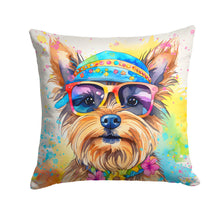 Load image into Gallery viewer, Yorkshire Terrier Hippie Dawg Fabric Decorative Pillow