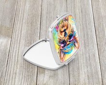 Load image into Gallery viewer, Yorkshire Terrier Hippie Dawg Compact Mirror – Stylish Purse Mirror with Artistic Covers