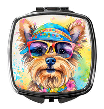 Load image into Gallery viewer, Yorkshire Terrier Hippie Dawg Compact Mirror – Stylish Purse Mirror with Artistic Covers