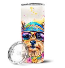 Load image into Gallery viewer, Yorkshire Terrier Hippie Dawg Stainless Steel Skinny Tumbler