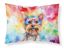 Load image into Gallery viewer, Yorkshire Terrier Hippie Dawg Standard Pillowcase – Artistic Decorative Front, White Back