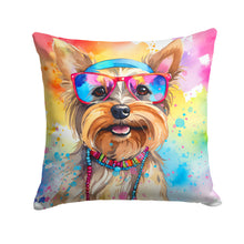 Load image into Gallery viewer, Yorkshire Terrier Hippie Dawg Fabric Decorative Pillow
