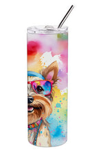 Load image into Gallery viewer, Yorkshire Terrier Hippie Dawg Stainless Steel Skinny Tumbler