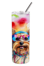 Load image into Gallery viewer, Yorkshire Terrier Hippie Dawg Stainless Steel Skinny Tumbler