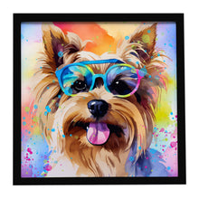Load image into Gallery viewer, Yorkshire Terrier Hippie Dawg Framed Metal Print