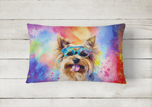 Load image into Gallery viewer, Yorkshire Terrier Hippie Dawg Fabric Decorative Pillow