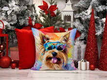 Load image into Gallery viewer, Yorkshire Terrier Hippie Dawg Fabric Decorative Pillow