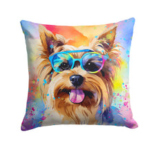 Load image into Gallery viewer, Yorkshire Terrier Hippie Dawg Fabric Decorative Pillow