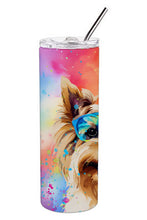 Load image into Gallery viewer, Yorkshire Terrier Hippie Dawg Stainless Steel Skinny Tumbler