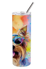 Load image into Gallery viewer, Yorkshire Terrier Hippie Dawg Stainless Steel Skinny Tumbler