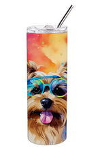 Load image into Gallery viewer, Yorkshire Terrier Hippie Dawg Stainless Steel Skinny Tumbler