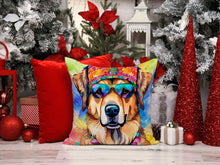 Load image into Gallery viewer, Hippie Dawg Throw Pillow - 14x14 Decorative Pillow – Art for Your Home &amp; Patio