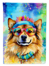 Load image into Gallery viewer, Hippie Dawg Garden Flag – Retro Dog with Sunglasses &amp; Multicolored Background