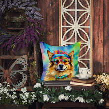 Load image into Gallery viewer, Hippie Dawg Throw Pillow - 14x14 Decorative Pillow – Art for Your Home &amp; Patio