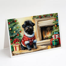Load image into Gallery viewer, Affenpinscher Cozy Christmas Greeting Cards - Blank Note Cards – 8-Pack of Artist-Designed Cards with Envelopes
