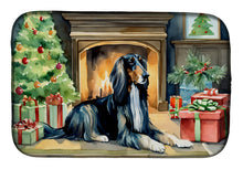 Load image into Gallery viewer, Afghan Hound Cozy Christmas Dish Drying Mat