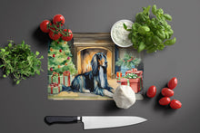 Load image into Gallery viewer, Afghan Hound Cozy Christmas Glass Cutting Boards – Durable, Decorative Kitchen Art Large