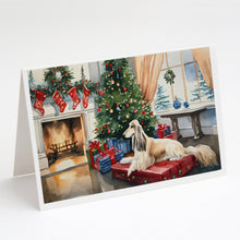 Load image into Gallery viewer, Afghan Hound Cozy Christmas Greeting Cards - Blank Note Cards – 8-Pack of Artist-Designed Cards with Envelopes